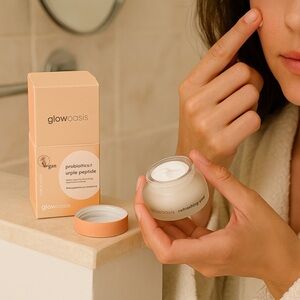 New in Box Glowoasis Probiotics + Triple Peptide Refreshing Vegan Eye Cream